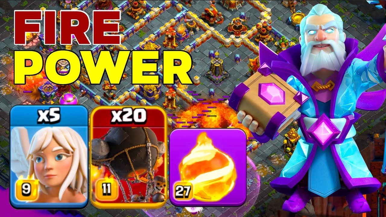 Super Powerful: Warden Fireball TH16 Rocket Balloon Wrecking Legend League Attacks!