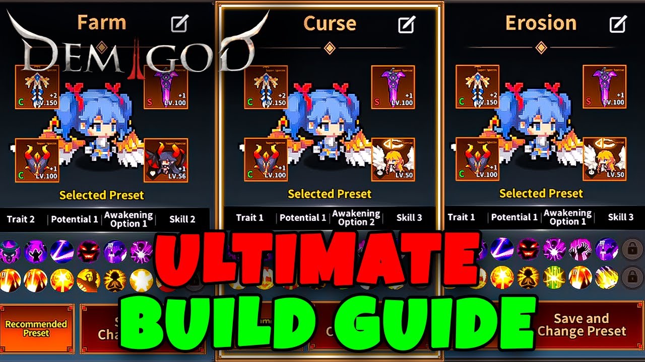 ULTIMATE SKILL BUILD GUIDE: CURSE, FARM and EROSION  //  DEMIGOD IDLE
