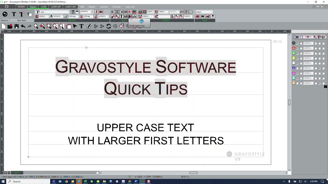 Gravostyle Quick Tip - Upper Case Text with Larger 1st Letters