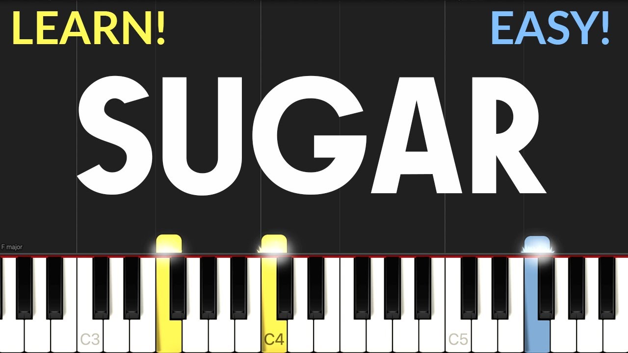 Sugar - Maroon 5 | EASY Piano Tutorial