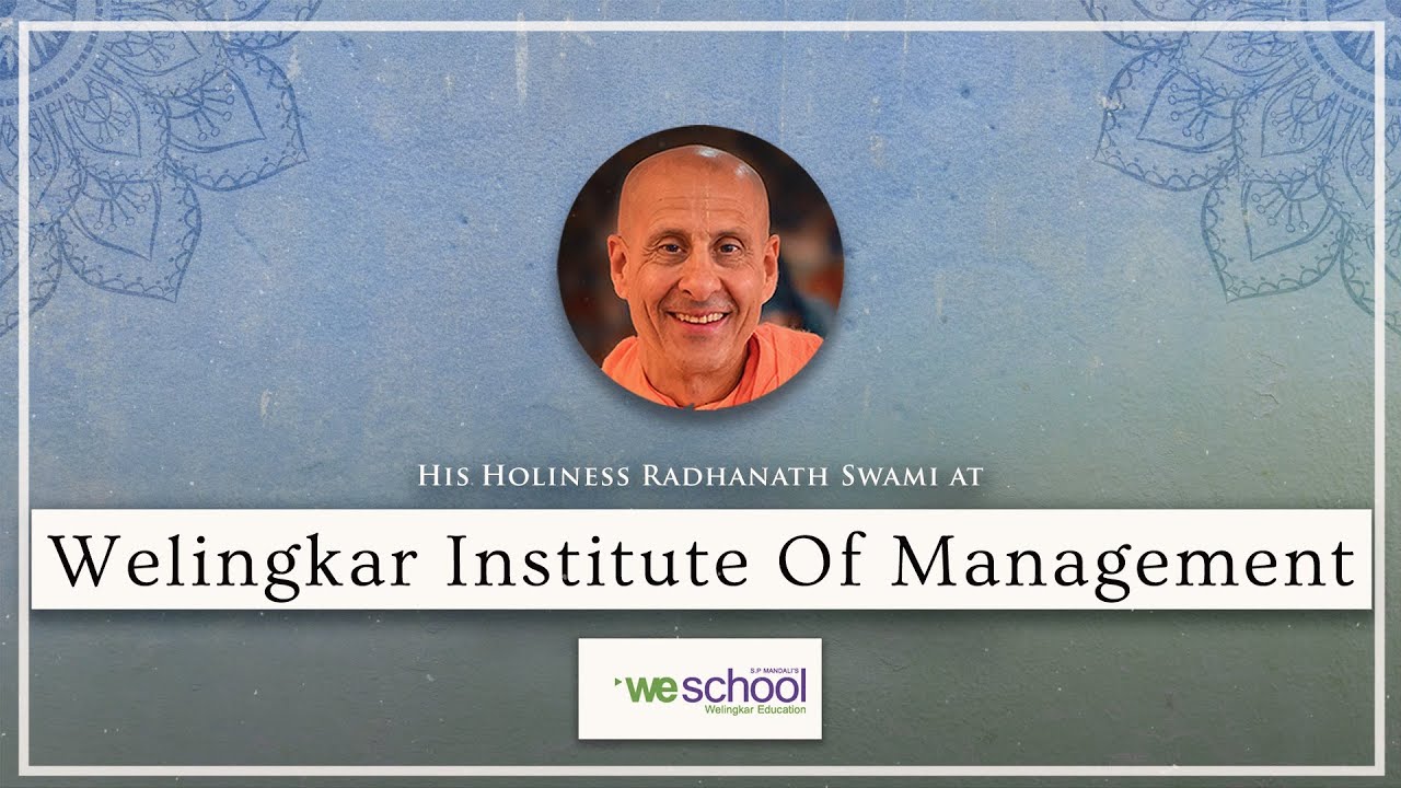 His Holiness Radhanath Swami At Welingkar Institute of Management