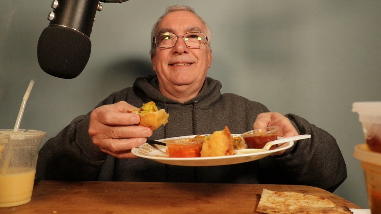 ASMR Eating Indian Chicken Curry with Four Desserts Whispering