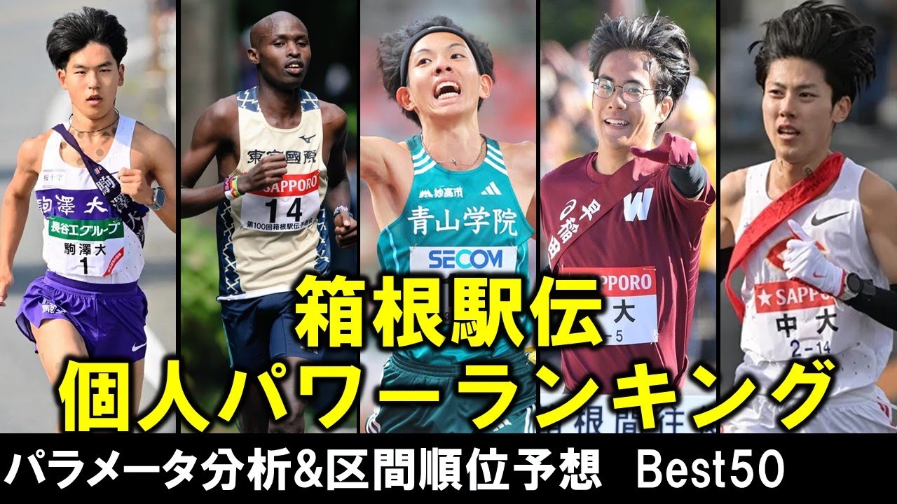 2026箱根直前　箱根駅伝　個人パワーランキング　独断と偏見 Best50