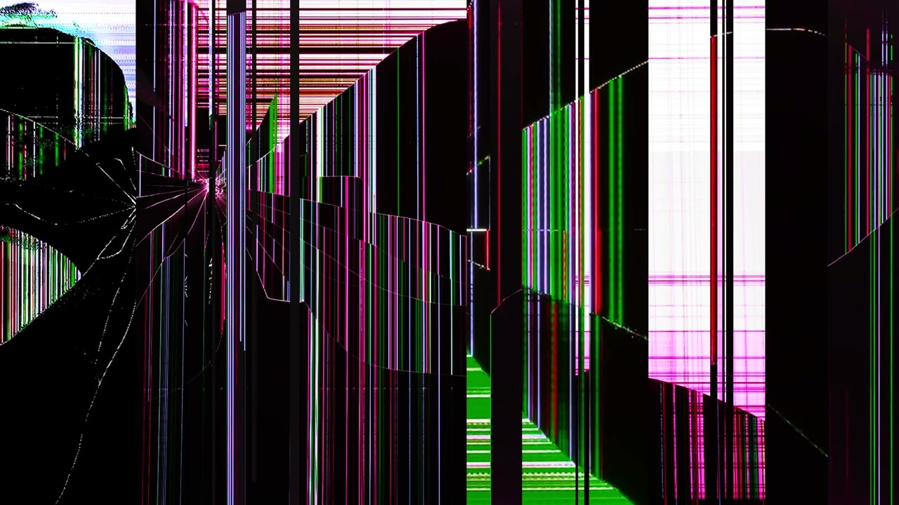 5 Hours Broken TV Screen Effect | HD Cracked Screen Background Video | Real Glitches