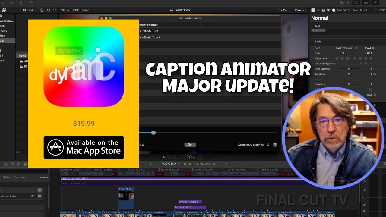 Субтитры к заголовкам FCP с помощью Caption Animator — новое обновление с ограничением по количес...