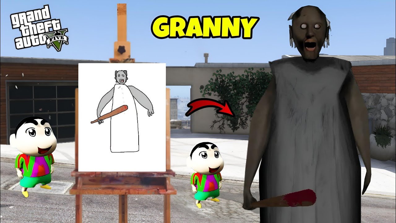 GTA 5 : FRANKLIN DRAW GRANNY 👻 WITH HELP OF MAGICAL PAINTING BOARD