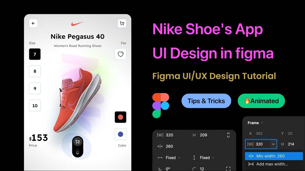 Figma UI/UX Design Tutorial | Nike Shoe's App UI Design in Figma