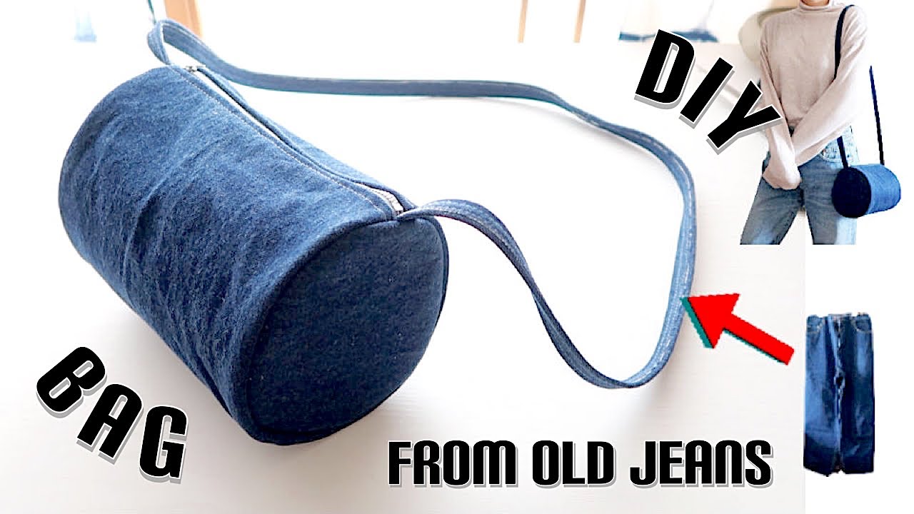 Refashion DIY Shoulder Purse Crossbody Bag from Old Jeans Recycle Idea costura fácil リメイクㅣmadebyaya