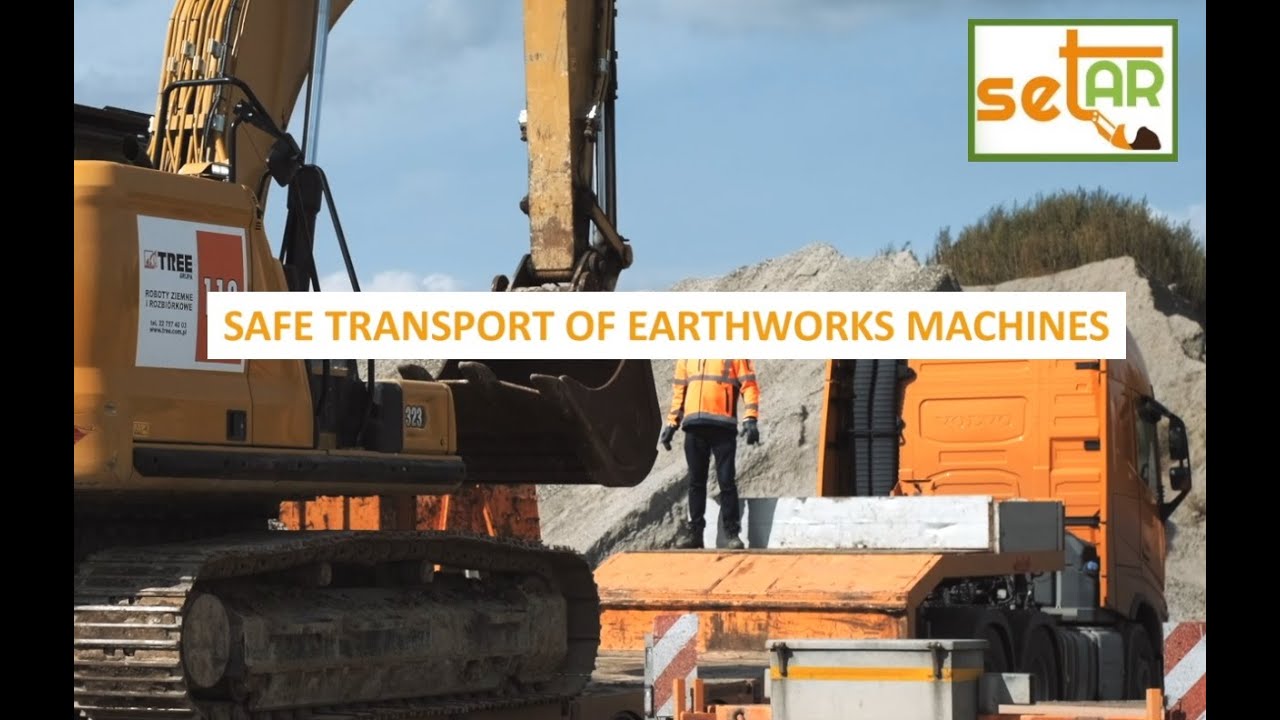 Safe transport of earthworks machines