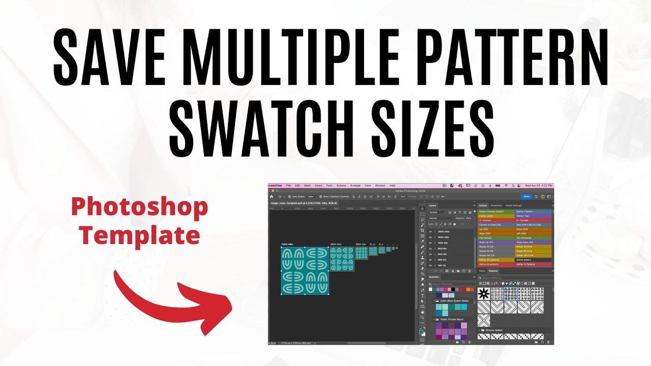 Save Multiple Sizes of Your Pattern for Spoonflower with this Template
