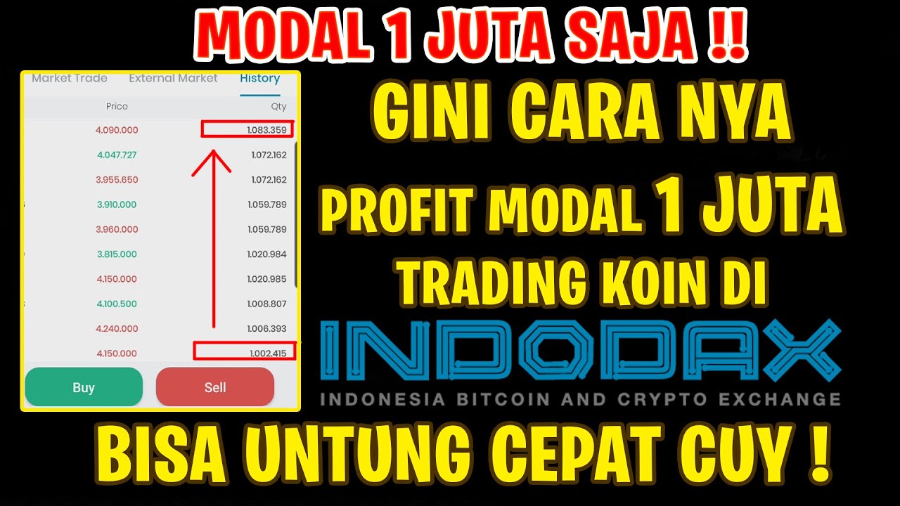 CARA TRADING DI INDODAX MODAL 1 JUTA BISA UNTUNG CEPAT ?!