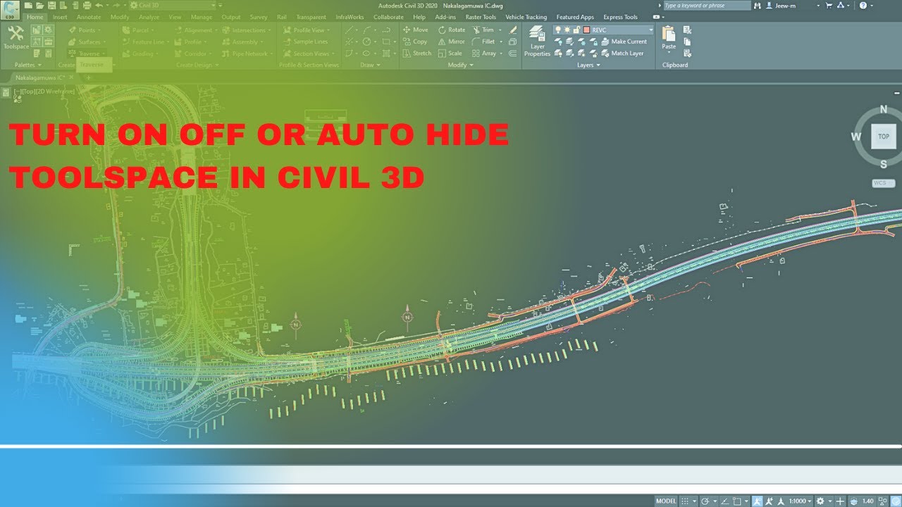 Turn on off or Auto Hide Toolspace in Civil 3D
