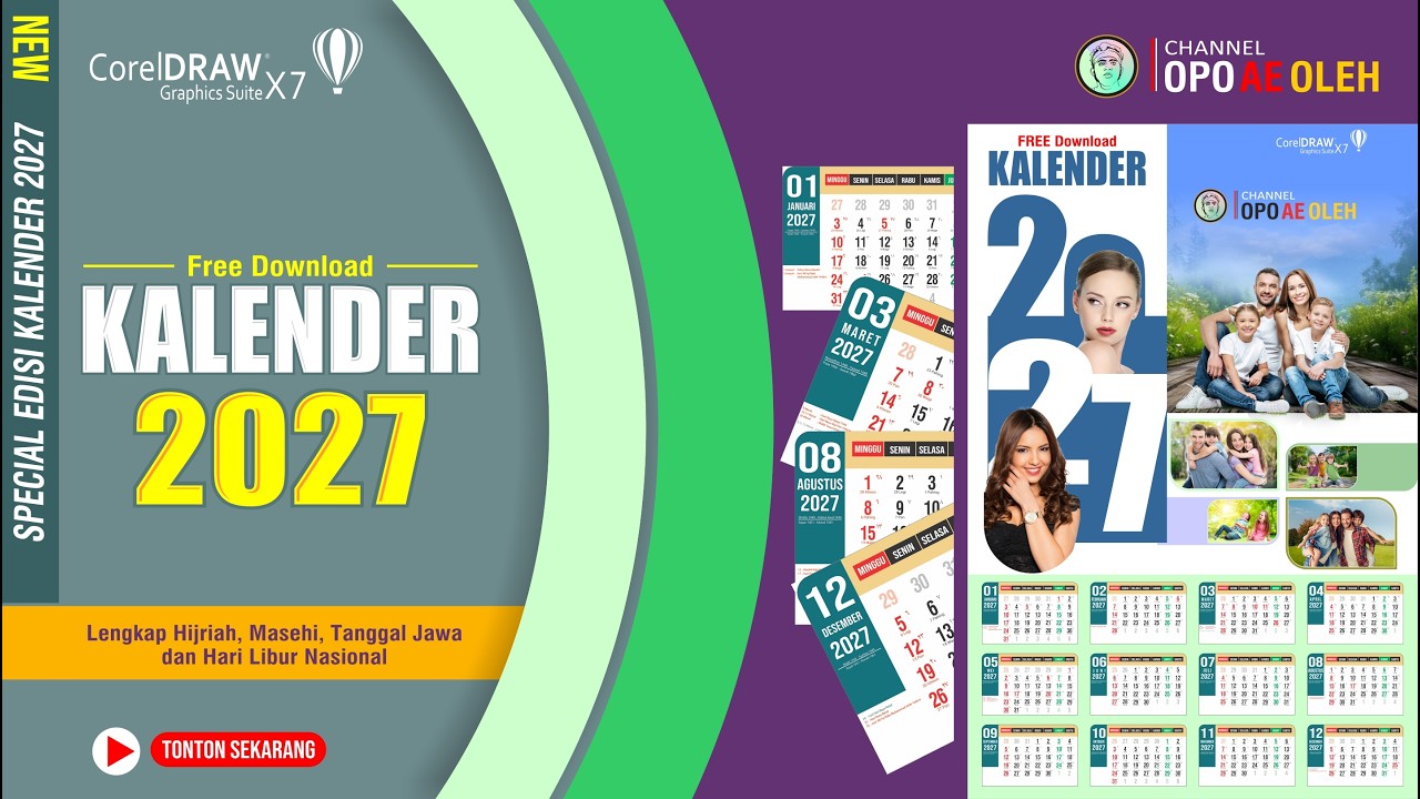 NEW KALENDER 2027 || Lengkap Hijria-Masehi-Jawa-Libur Nasional dan FONT ||