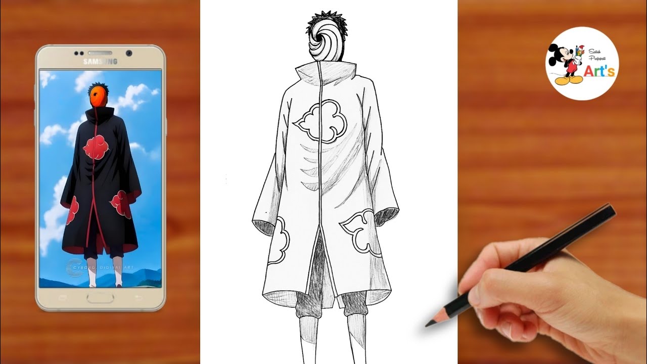 How to Draw Obito || obito uchiha full body drawing || easy anime drawing 