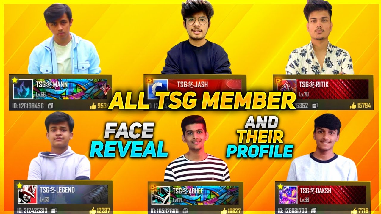 FREE FIRE || TSG MEMBERS FACE REVEAL🤩😲