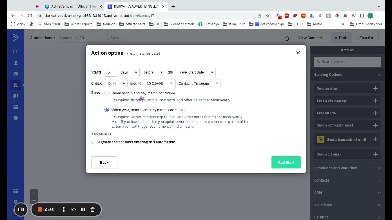 Date Based Triggers in ActiveCampaign