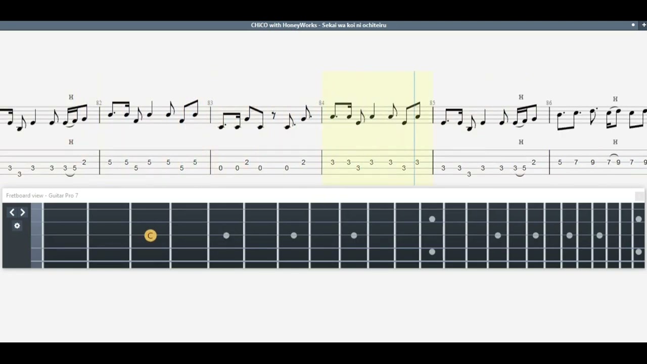 CHiCO with HoneyWorks - Sekai wa koi ni ochiteiru, Bass Tab