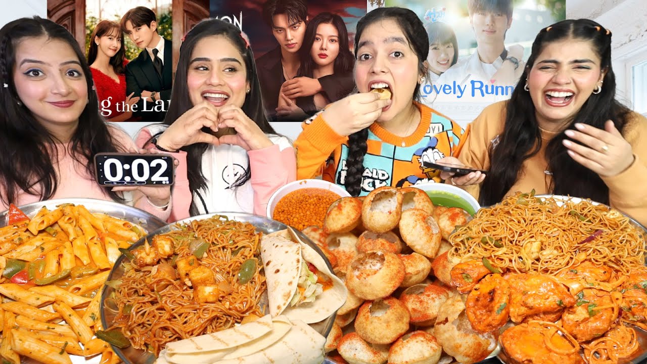 Guess the K-Drama Food Eating Challenge | Momos, Golgappa, Korean Pasta🔥, Manchurian, Noodles, Taco