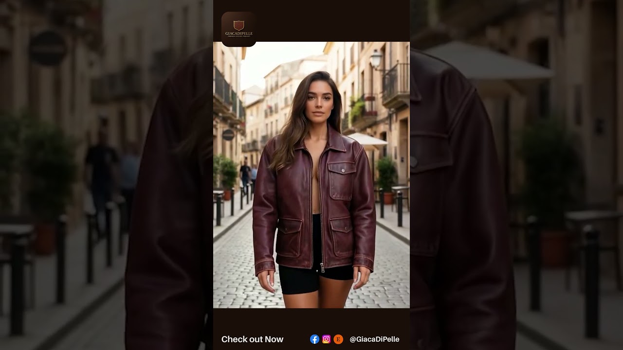 Vintage Burgundy Leather Bomber Jacket | Distressed Women’s Moto Coat | Fall Fashion 2025