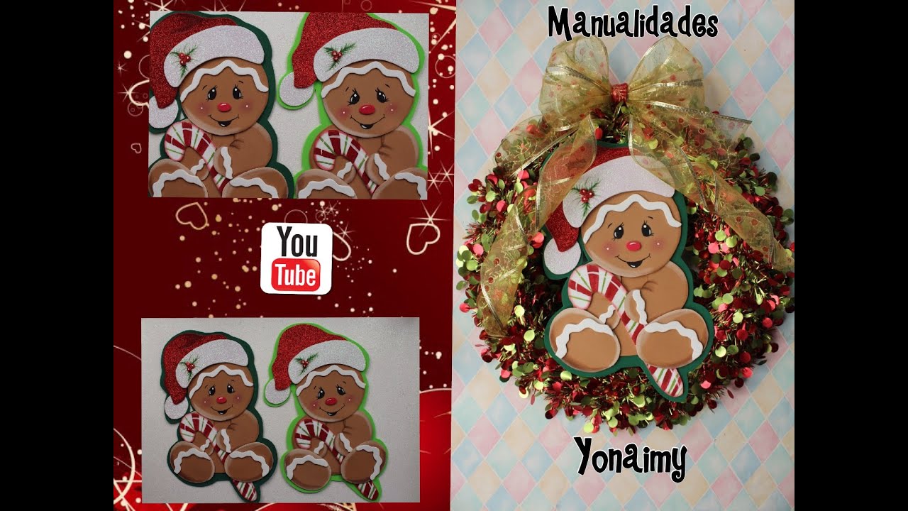 MUÑEQUITO DE JENGIBRE  NAVIDEÑO DE FOAMY O GOMA EVA