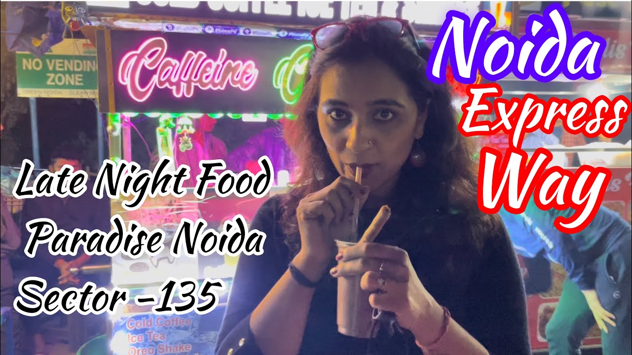 Late Night enjoyment @Food Street| Night Life in Noida Sector 135|BINGE EATING near Noida Expressway
