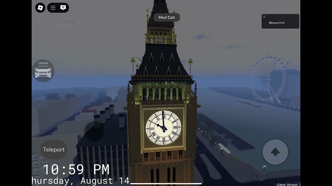 Big Ben chimes 10pm roblox of the rain