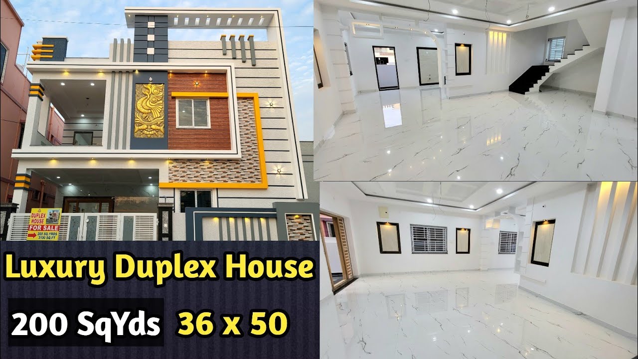 1.62 Cr| 200 SY 36x50 New Luxury Duplex House for sale in Hyderabad| 3100sft| 3 BHK Villa| West face