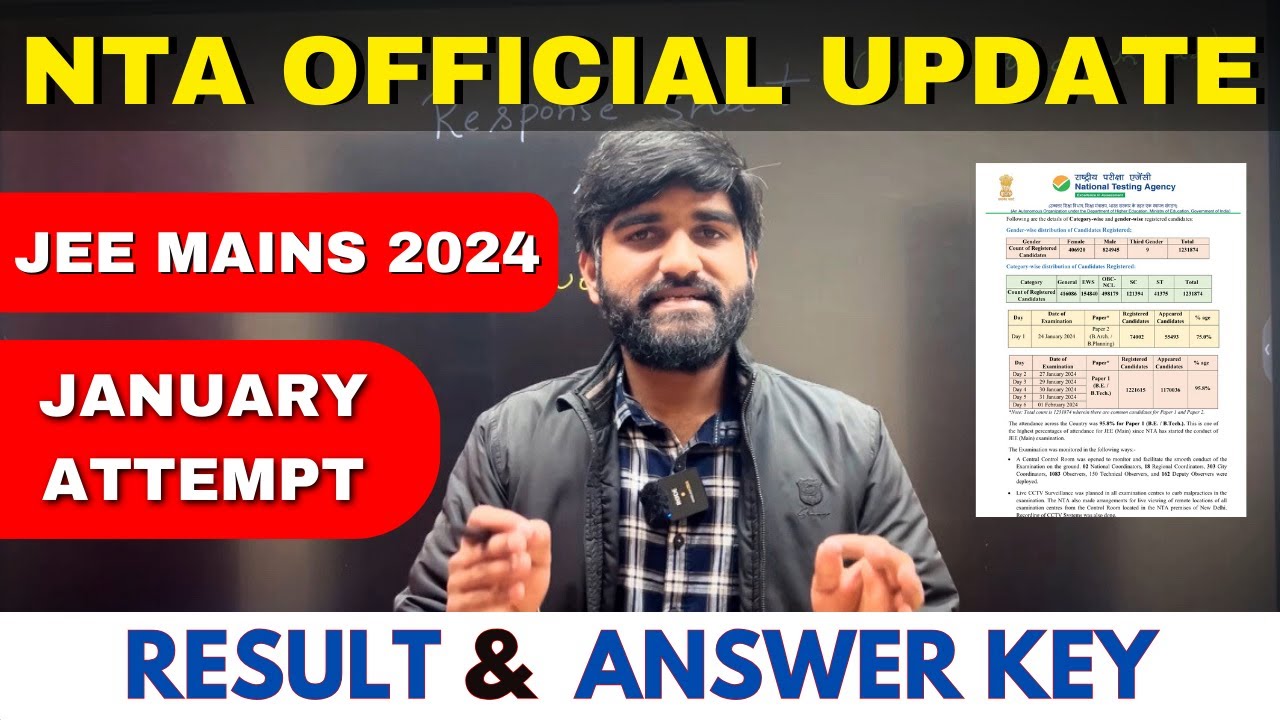 Urgent NTA Official🚨 Update JEE Mains 2024 | JEE Mains answer key 2024 | Jee Main result 2024