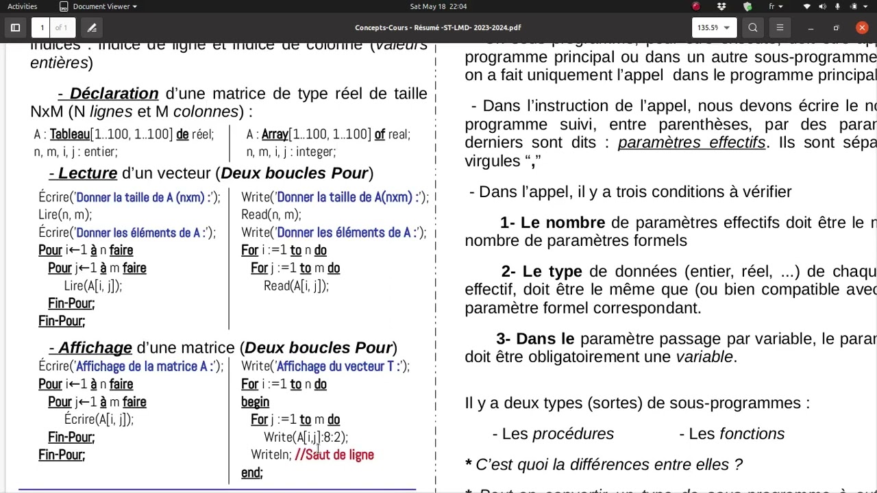 Révision sur les matrices   2024-05-18   21h40
