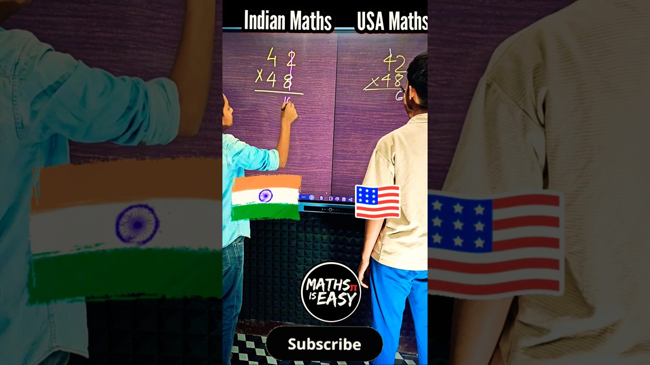 Indian Maths vs USA Maths |Vedic math trick #ytshorts #shorts #fun #trending #viral #mathtrick #fonk