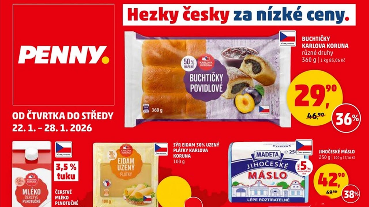 Penny Market let&aacute;k 22.1.2026 - akčn&iacute; let&aacute;k
