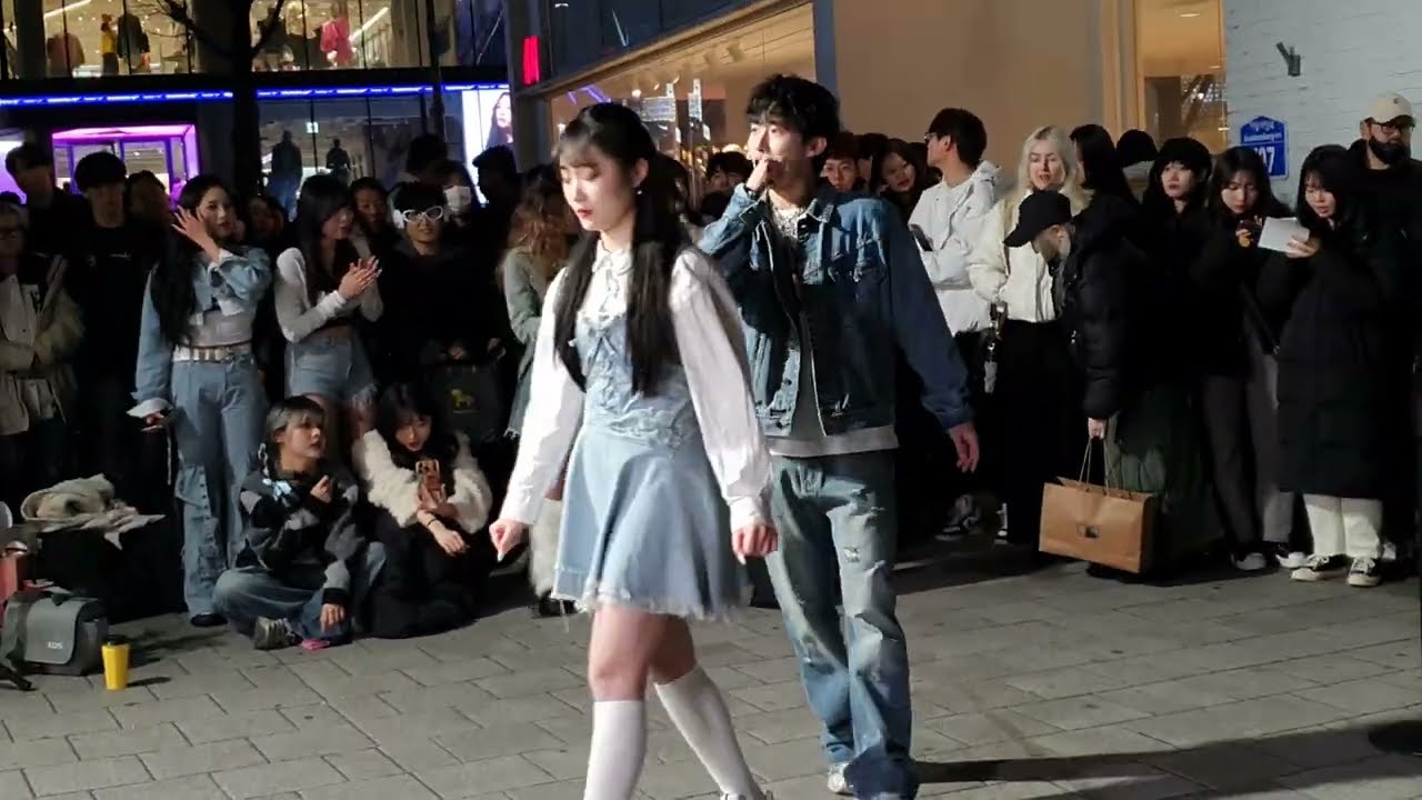 [STREET ARTIST] AON1, CHINESE STUDENT TEAM. WITH INFLUENCER GUEST. HONGDAE BUSKING. 240113.