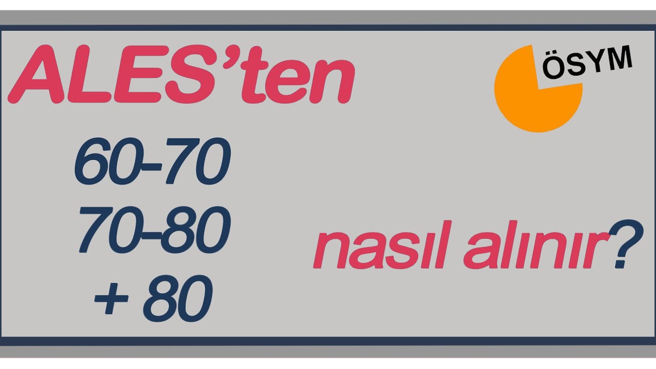 Ales'e nasıl çalışmalıyım? - Her seviye için öneriler.