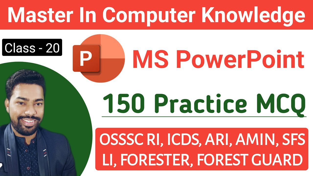 MS PowerPoint || 150 Practice MCQ || OSSSC RI, ICDS, ARI, LI, FORESTER, FG || By Sunil Sir