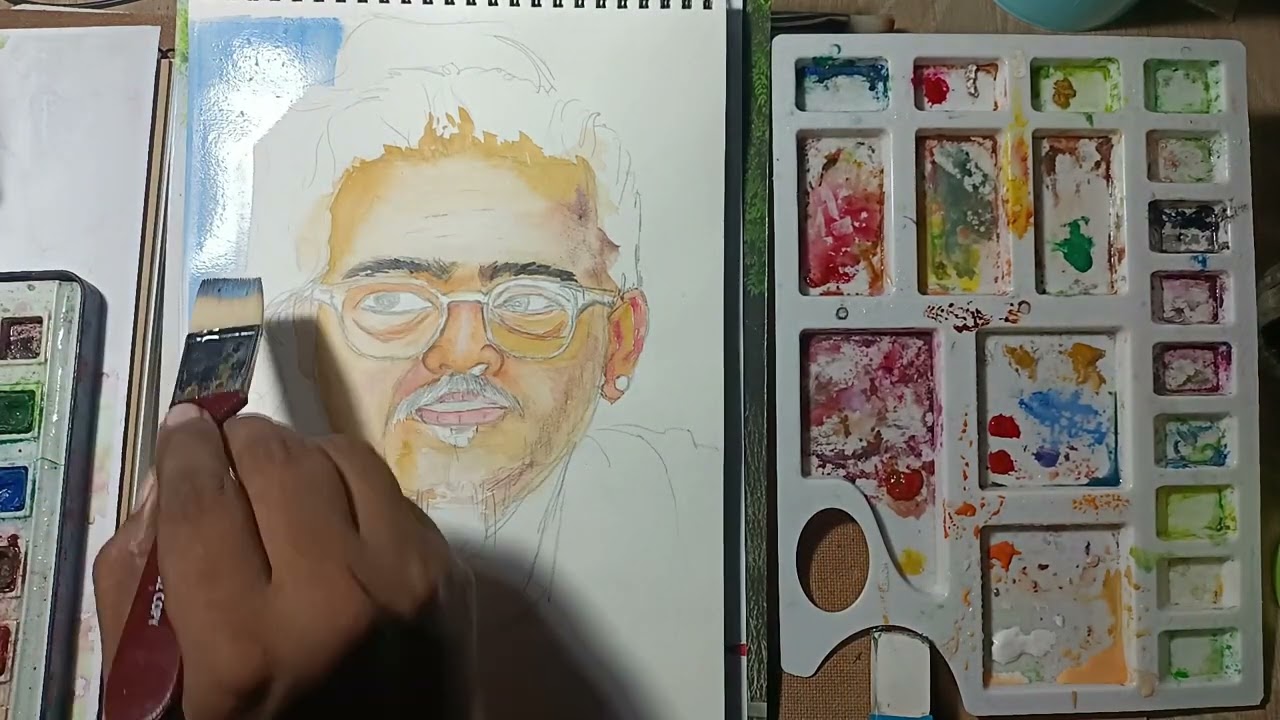 Watercolor portrait drawing| easy portrait|portrait drawing| portrait drawing tutorial for beginners