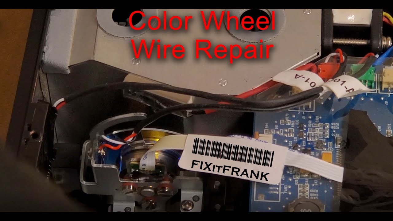 Re-attaching the Cable to a Color wheel from a DLP Projector.