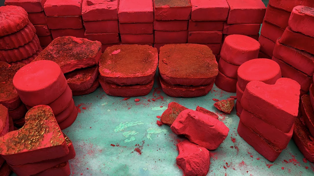 87 Variety Iron Oxide Pigment Crush Red  Highly Pigmented Blocks, Circles and Hearts for Turkiye