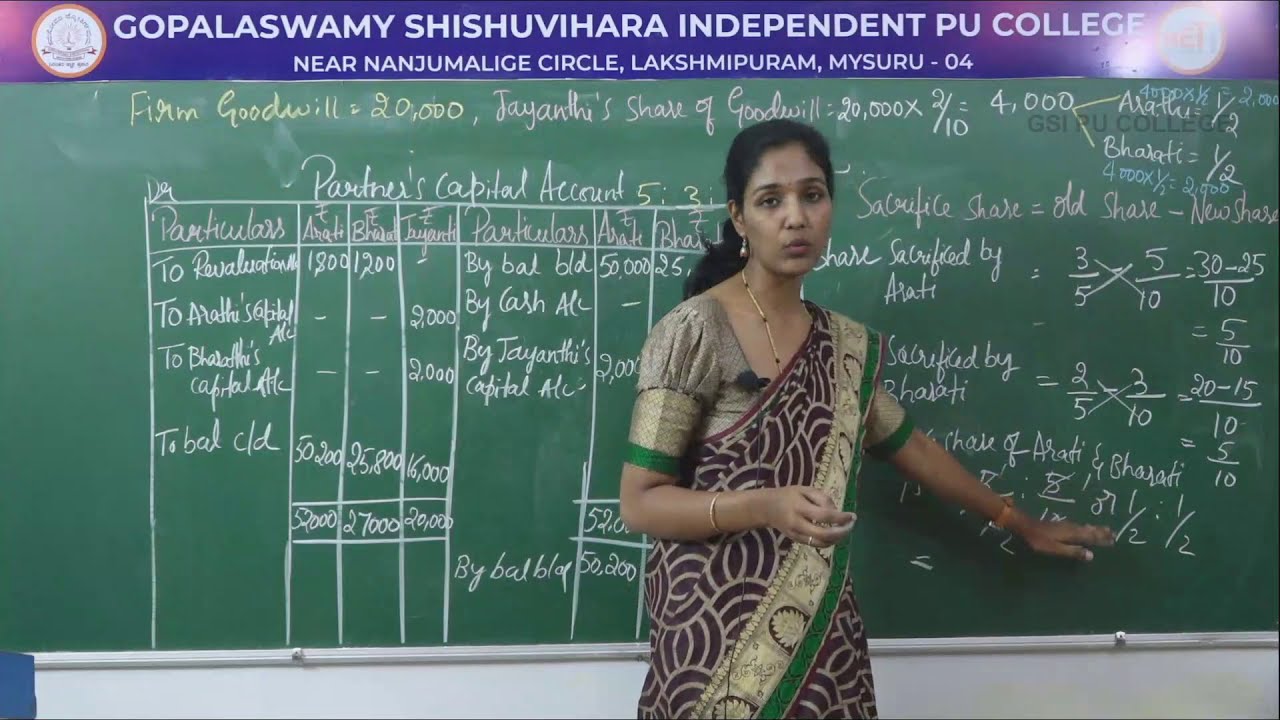 ACCOUNTANCY | ll PUC | CH 03 | ADMISSION OF A  PARTNER - 12 MARKS PROBLEM (AS-26) | S07