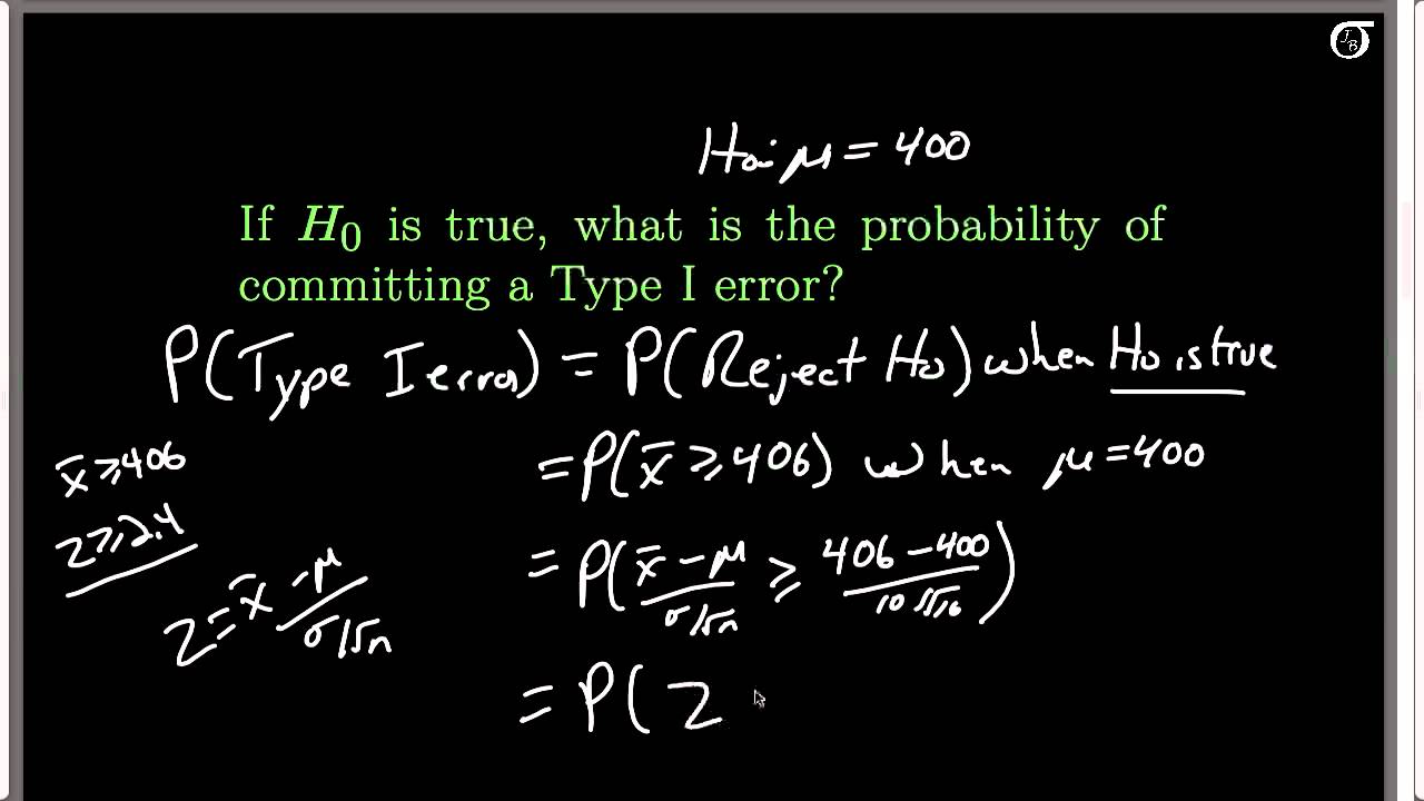 Calculating Power and P(Type II error) (A One-Tailed Z Test Example)
