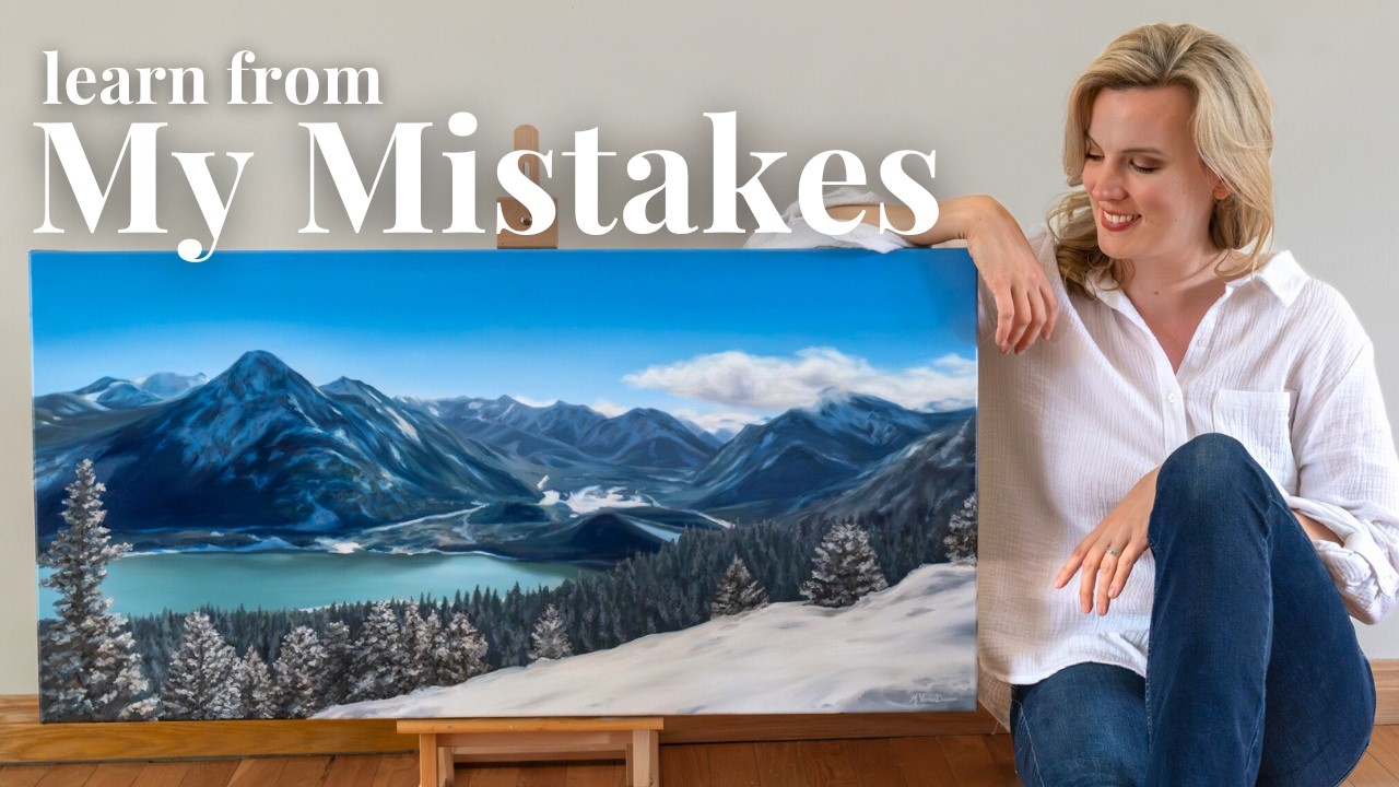 Урок по масляной живописи и покадровой съёмке пейзажа Скалистых гор