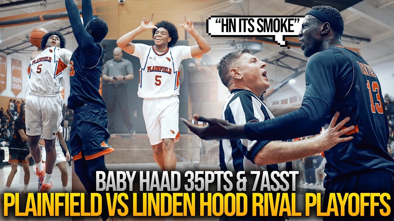 #1 PG Micah Gordon “Baby Haad” HOOD RIVAL WAS SMOKE PT3 💨 Linden vs Plainfiemd STATE PLAYOFFS