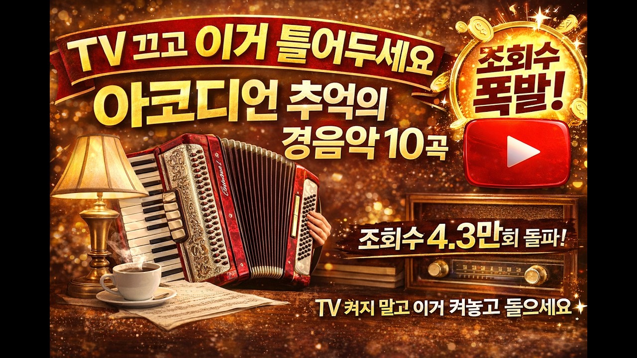옛날 경음악 🎶 아코디언 트로트 연속듣기 |집안이 조용해 집니다.