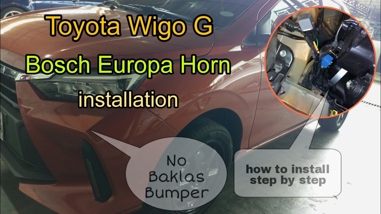Toyota Wigo G | Bosch Europa Horn installation ( how to install ) step by step