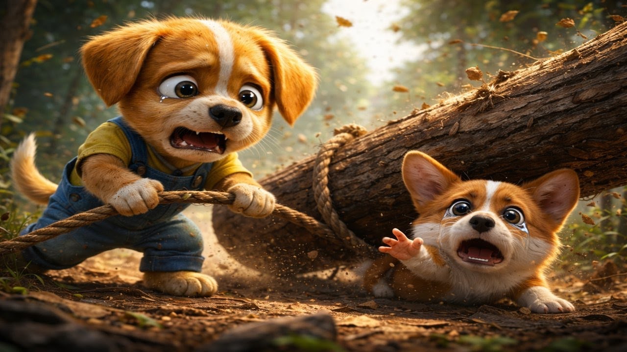 Baby Puppy Risks His Life to Save a Trapped Corgi | Emotional Rescue Story