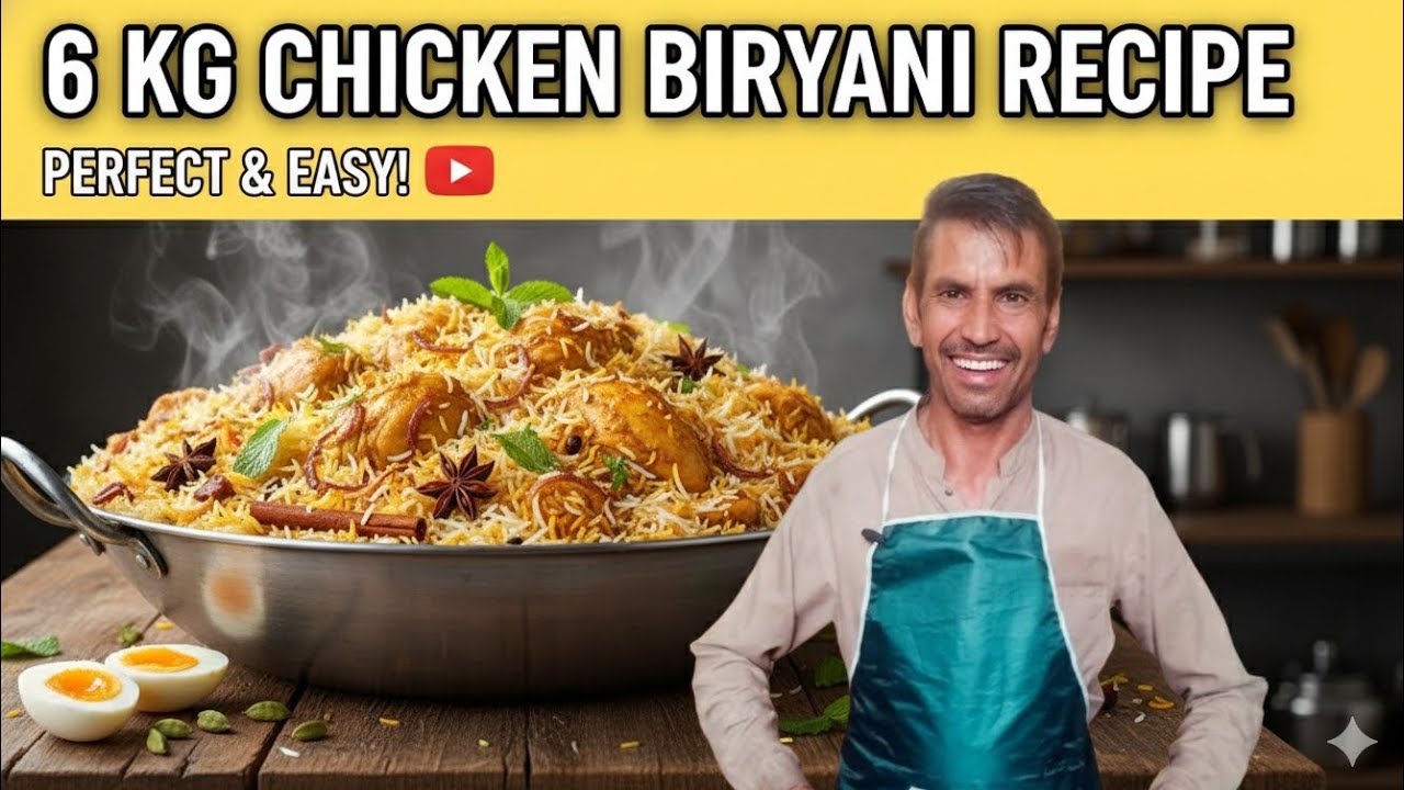 6 kg chicken biryani recipe by Ashraf Hashmi, step by step- perfect and easy