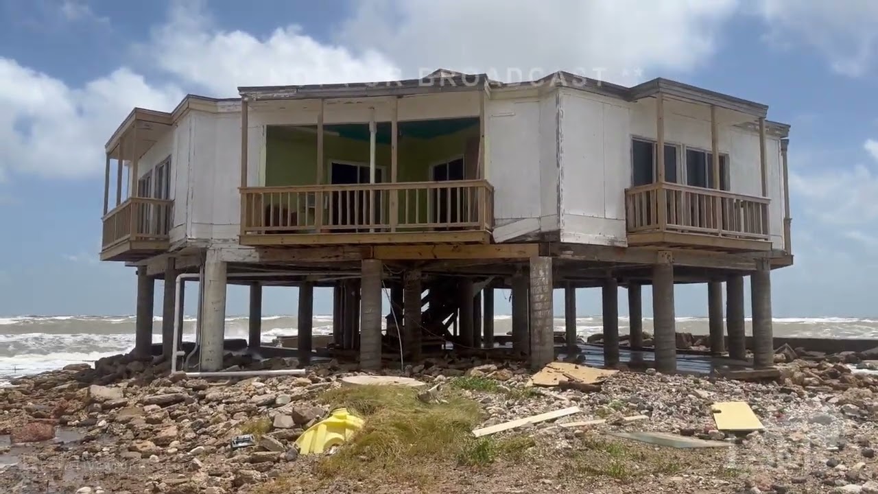 06-20-2024 San Luis Pass, TX - Boat Video Community Inundated For 2 days Damage