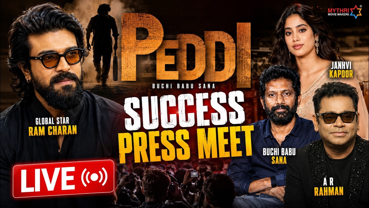 🔴 LIVE: Peddi Success Press Meet | Ram Charan | Buchi Babu Sana | Janhvi Kapoor | AR Rahman |