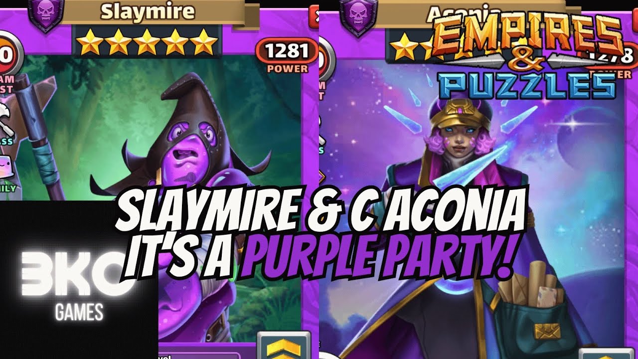 Slaymire & Costume Aconia - It&rsquo;s a Purple Party! Empires & Puzzles
