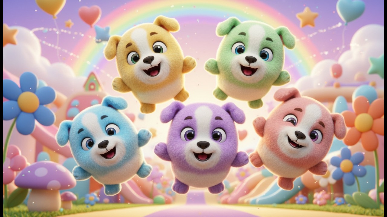 Gefühle lernen mit fünf Hunden 🐶🎶 Kinderlied Deutsch | Musik für Kinder