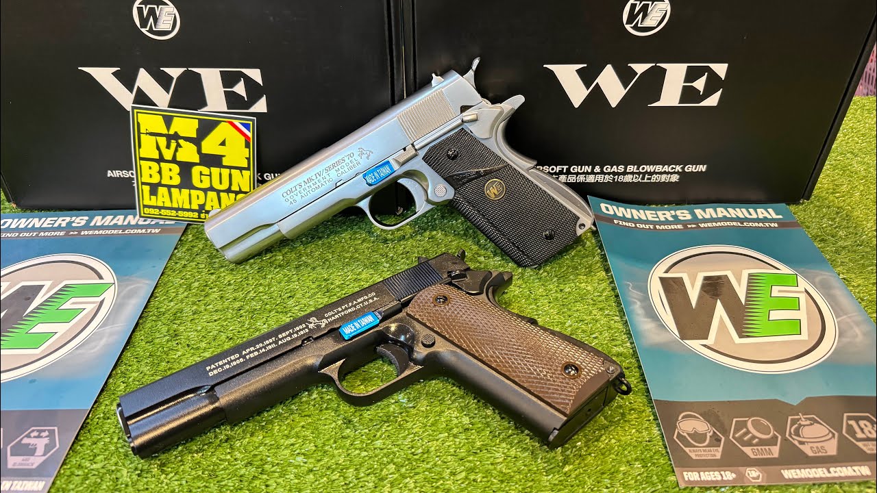 M1911 WE ใหม่ล่าสุดV.2024 จากค่าย We ไต้หวันปืนทรงยอดนิยม ปืนในตำนาน M1911A1  มี2สี ดำ&เงินเงา